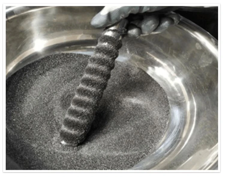 Magnetic rod adsorption iron powder